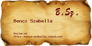 Bencz Szabella névjegykártya